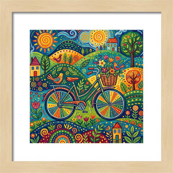 Colorful Bicycle In A Whimsical Landscape