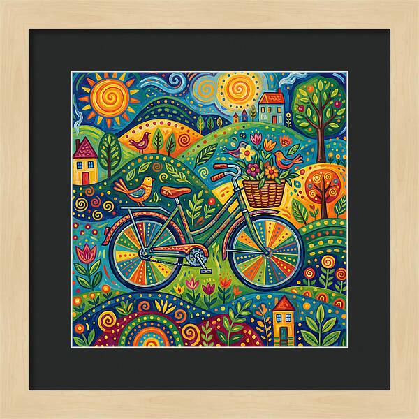 Colorful Bicycle In A Whimsical Landscape
