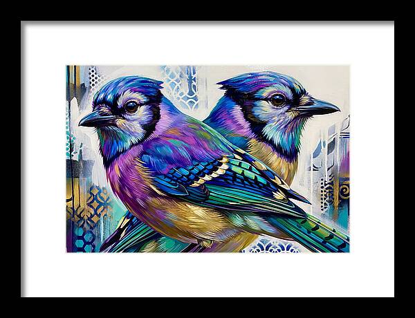 Colorful Blue Jays In Harmony