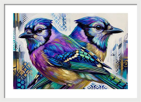 Colorful Blue Jays In Harmony