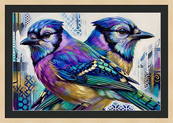 Colorful Blue Jays In Harmony