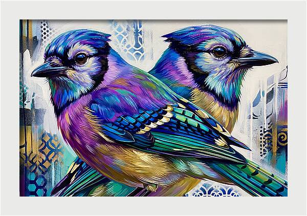 Colorful Blue Jays In Harmony