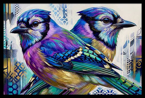 Colorful Blue Jays In Harmony