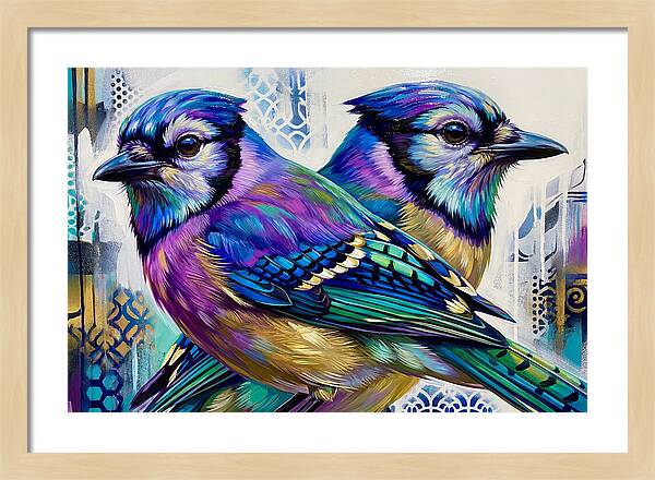 Colorful Blue Jays In Harmony