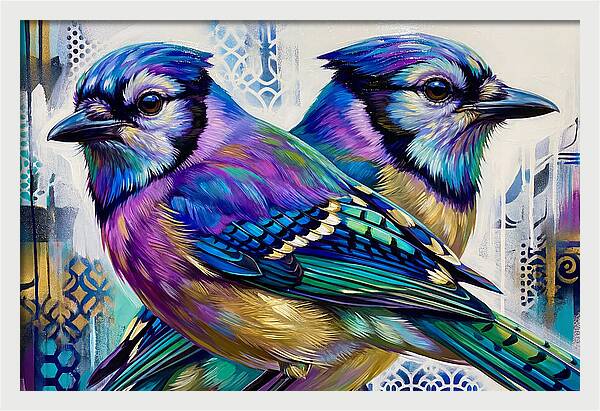 Colorful Blue Jays In Harmony