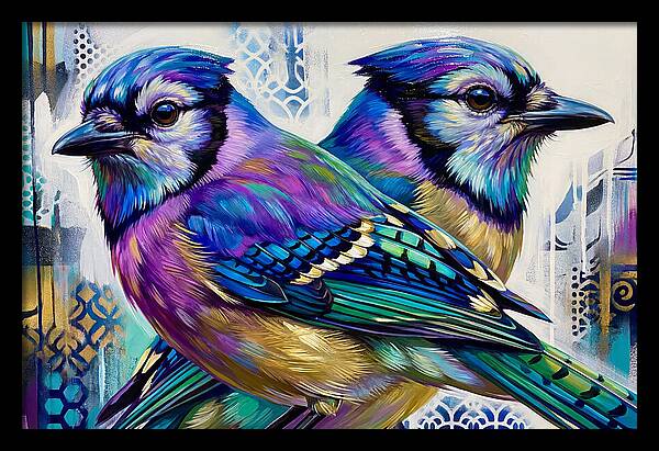 Colorful Blue Jays In Harmony