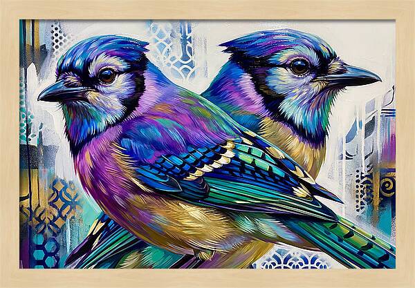 Colorful Blue Jays In Harmony