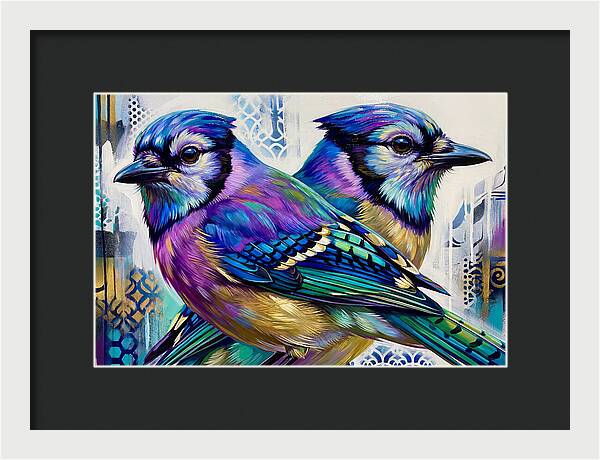Colorful Blue Jays In Harmony