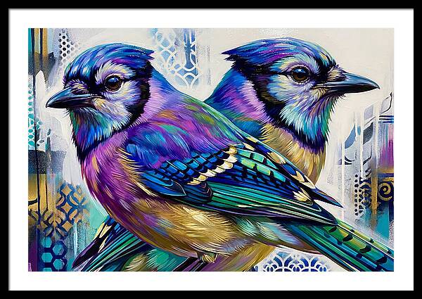Colorful Blue Jays In Harmony