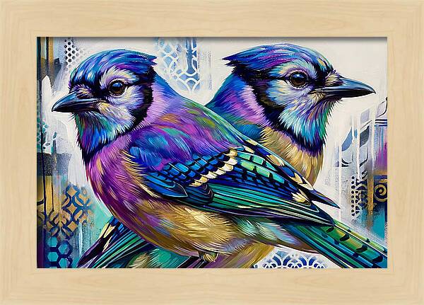 Colorful Blue Jays In Harmony