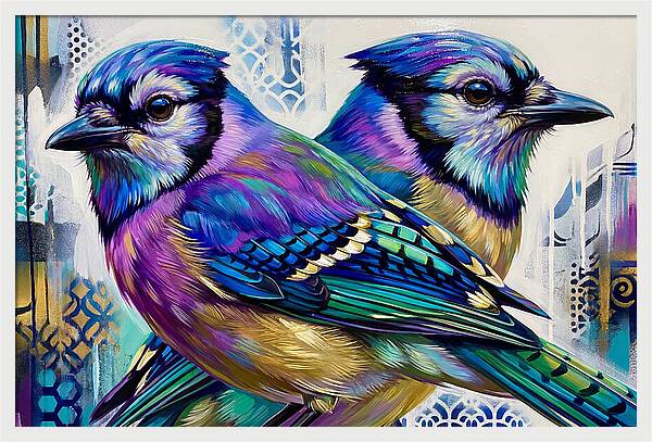 Colorful Blue Jays In Harmony