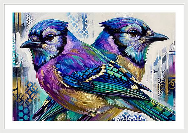 Colorful Blue Jays In Harmony