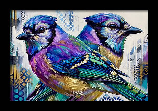 Colorful Blue Jays In Harmony