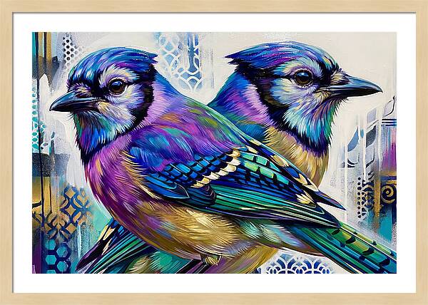 Colorful Blue Jays In Harmony