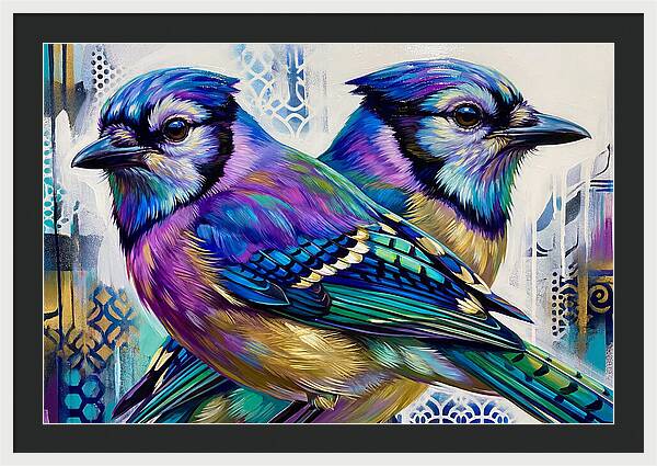 Colorful Blue Jays In Harmony