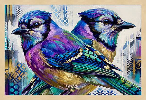 Colorful Blue Jays In Harmony