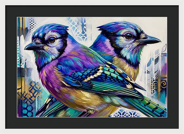 Colorful Blue Jays In Harmony