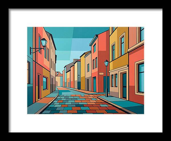 Colorful Cobblestone Street