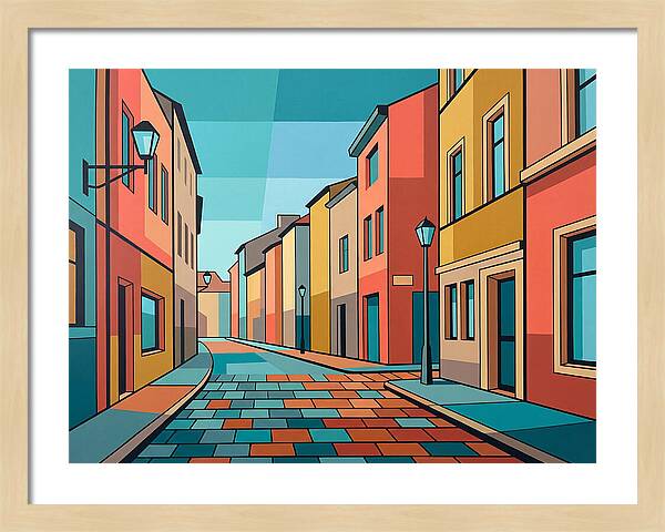 Colorful Cobblestone Street