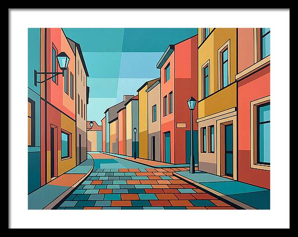 Colorful Cobblestone Street