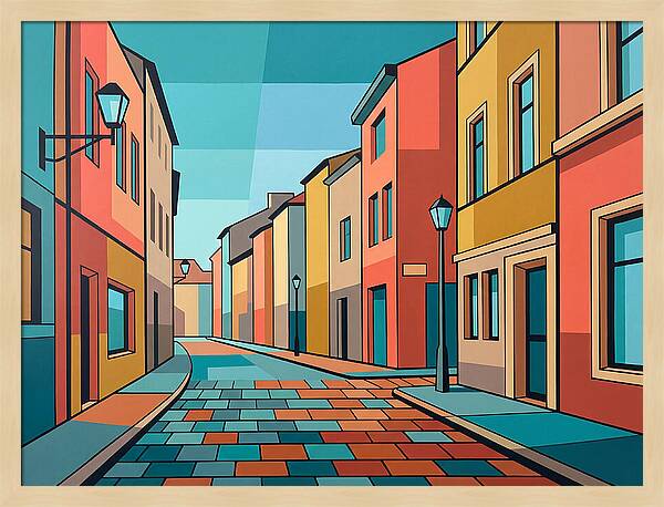 Colorful Cobblestone Street
