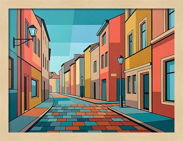 Colorful Cobblestone Street