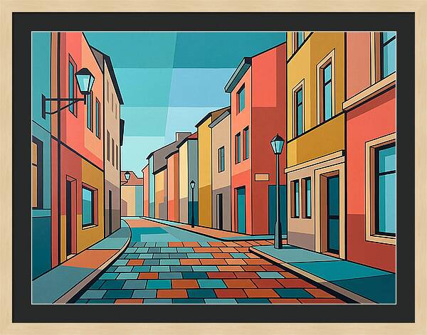 Colorful Cobblestone Street