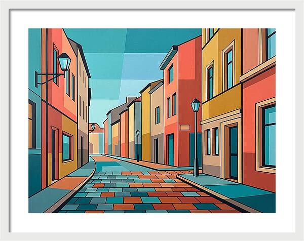 Colorful Cobblestone Street