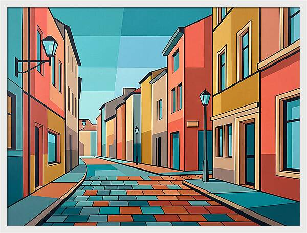 Colorful Cobblestone Street
