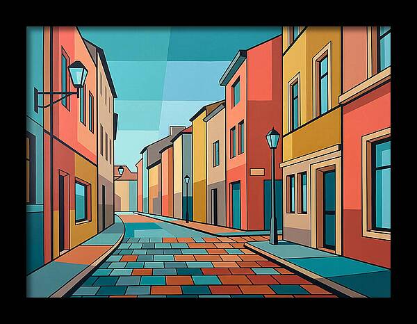 Colorful Cobblestone Street