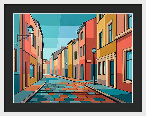 Colorful Cobblestone Street