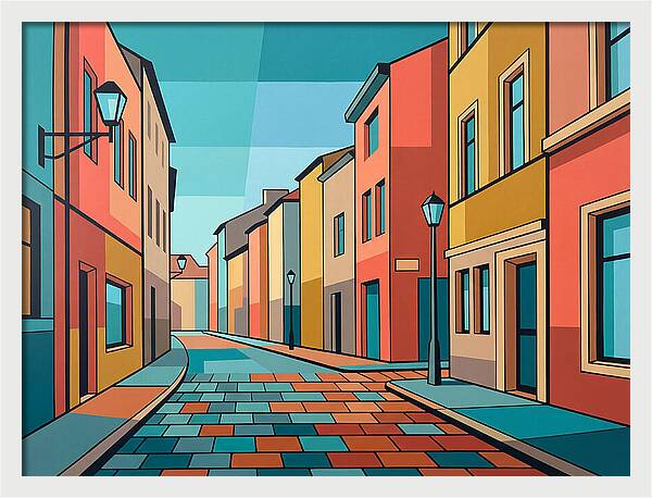 Colorful Cobblestone Street