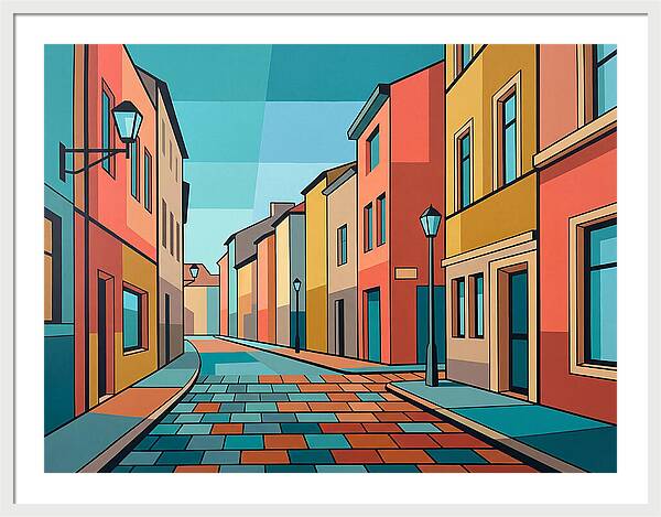 Colorful Cobblestone Street
