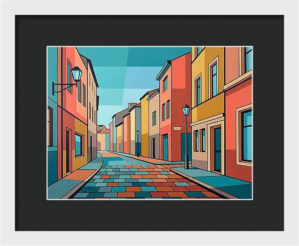 Colorful Cobblestone Street