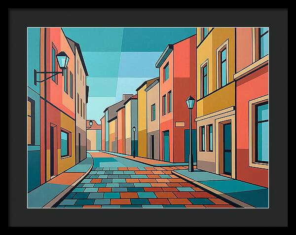 Colorful Cobblestone Street