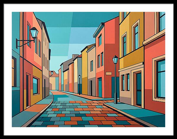 Colorful Cobblestone Street