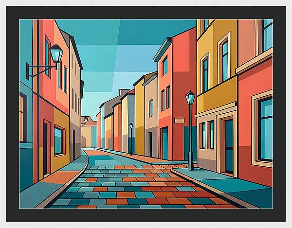 Colorful Cobblestone Street