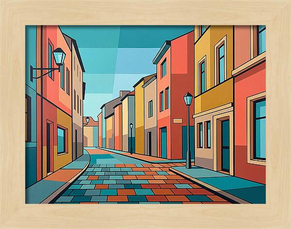Colorful Cobblestone Street