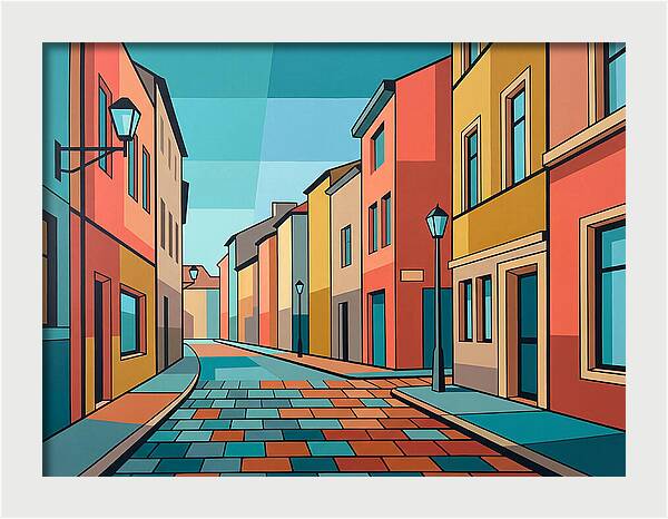Colorful Cobblestone Street