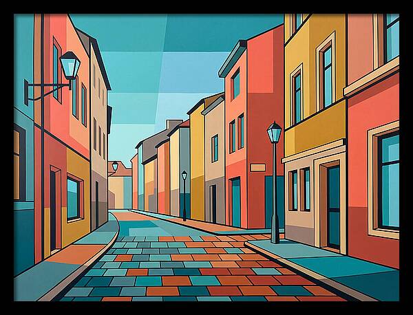 Colorful Cobblestone Street