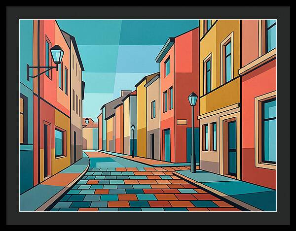 Colorful Cobblestone Street