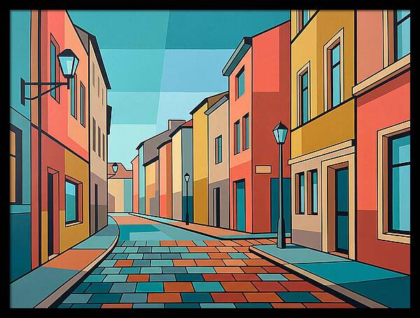 Colorful Cobblestone Street