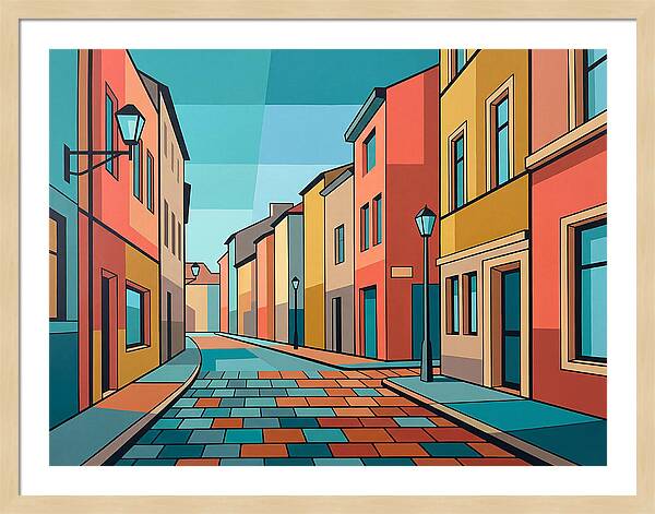 Colorful Cobblestone Street