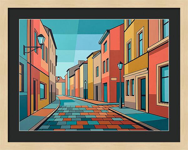 Colorful Cobblestone Street