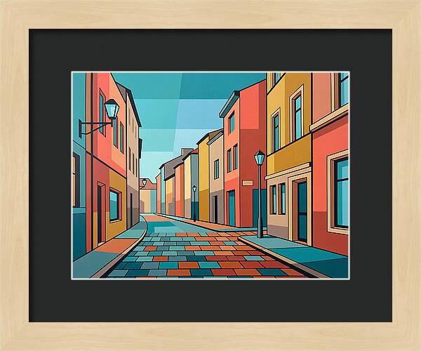 Colorful Cobblestone Street