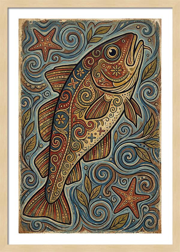 Colorful Cod Folk Art