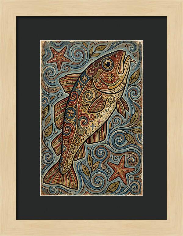 Colorful Cod Folk Art