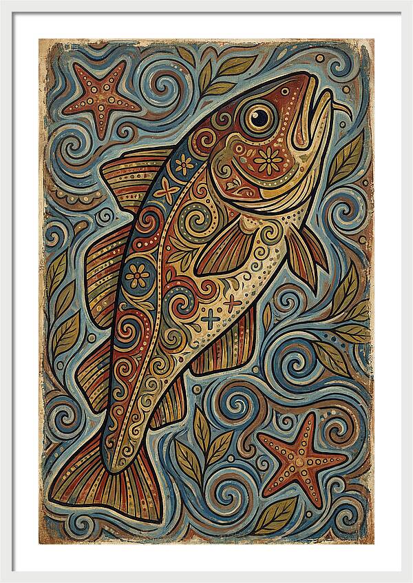 Colorful Cod Folk Art