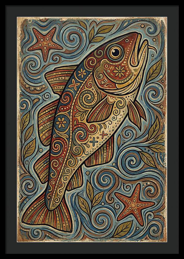 Colorful Cod Folk Art
