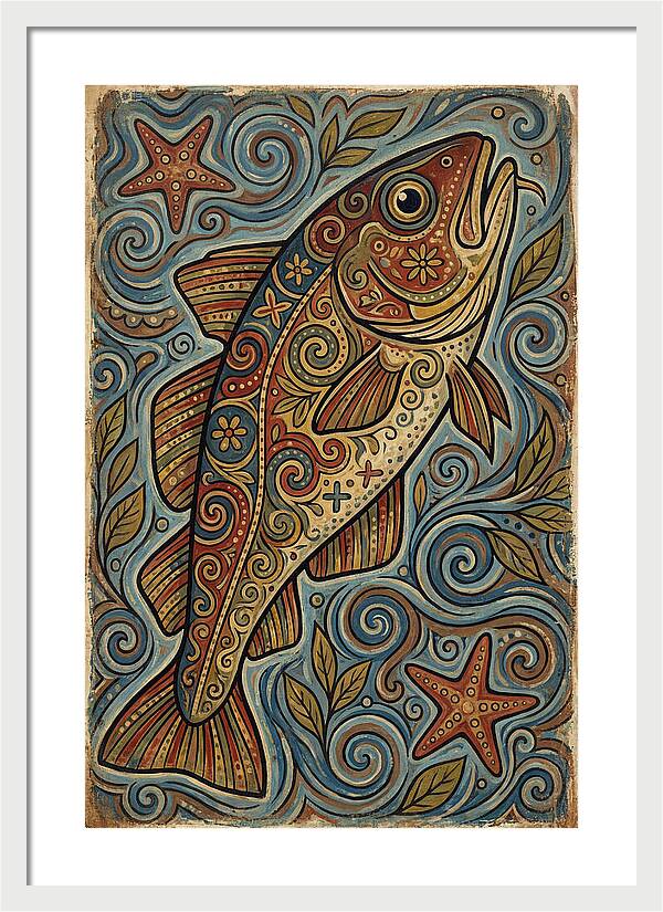 Colorful Cod Folk Art